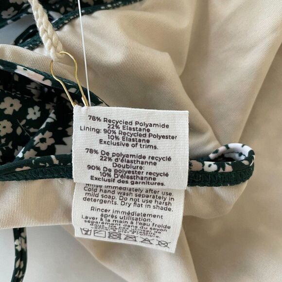 Peony Petite Fleur Tie Side Pant Bikini Swim Bottoms Black Floral 14 or US 10 - Picture 9 of 11